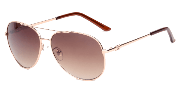 Men's Brown Aviator Sunglasses with Silver Frames