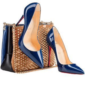 Women's Blue Leather High Heels